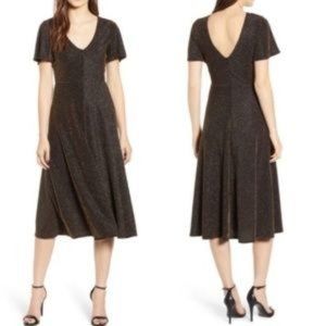 LEITH Metallic Gold and Black Sparkle Stripe